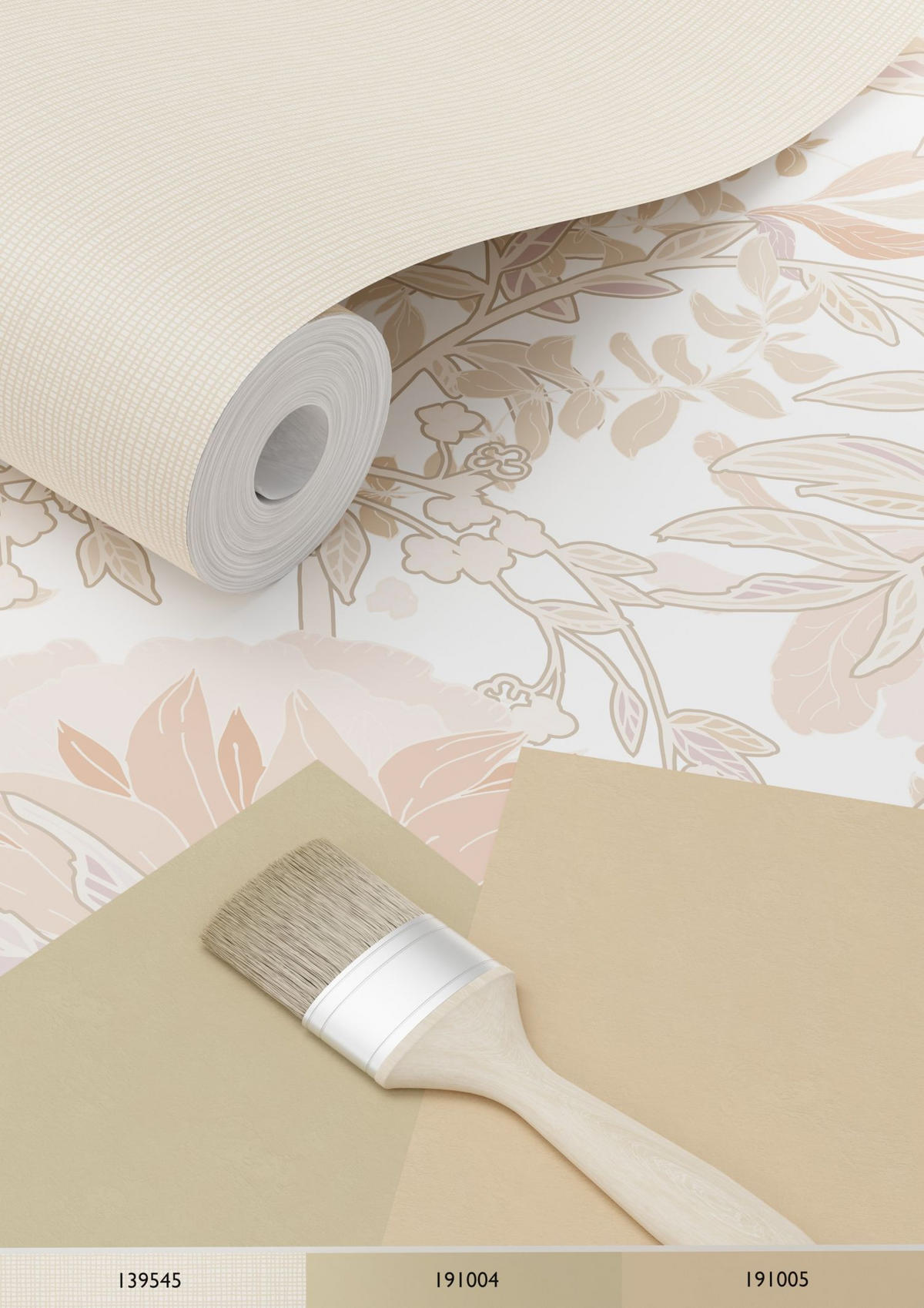 TAPETE Blumenmuster im Jugendstil 53 cm x 10.05 m - Beige, Papier (53/1000cm) - ESTAhome