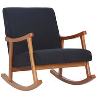 SCHAUKELSTUHL Stoff schwarz - Schwarz, Holz/Textil (67/82/92cm) - CLP