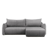 ECKSOFA Mailand Mit Schlaffunktion - Dunkelgrau, Holzwerkstoff/Textil (260/154cm) - Fun Möbel