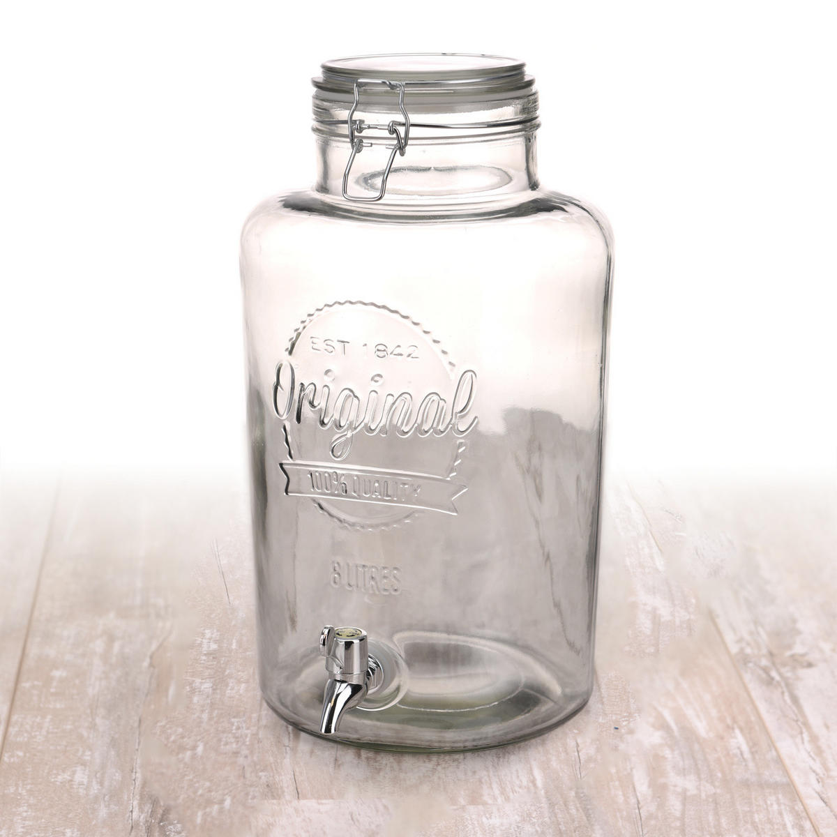 GETRÄNKE-SPENDER Transparent 18/18/37 cm - Transparent, Glas (18/18cm) - Excellent Houseware