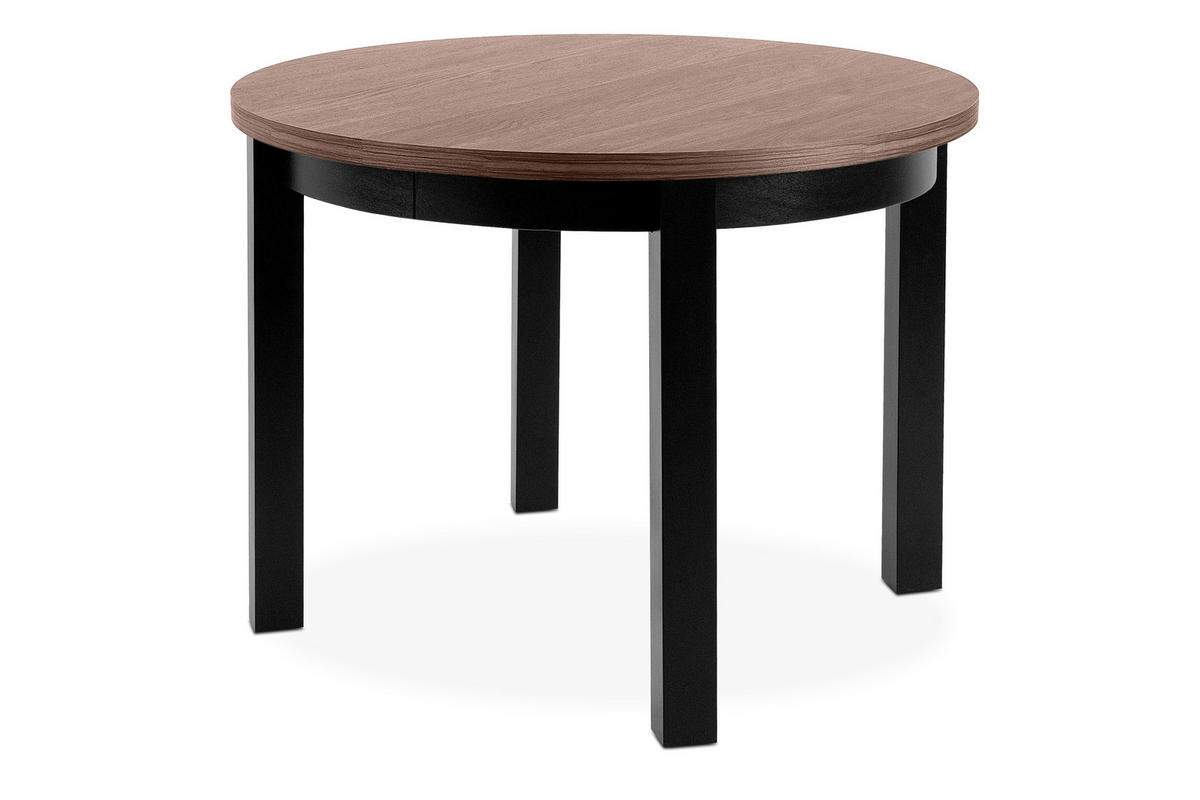 ESSTISCH BALTE Ausziehbar 100-140cm Rund, Walnuss mittel/schwarz - Walnussfarben/Schwarz, Holz (100/140/76cm) - KONSIMO®
