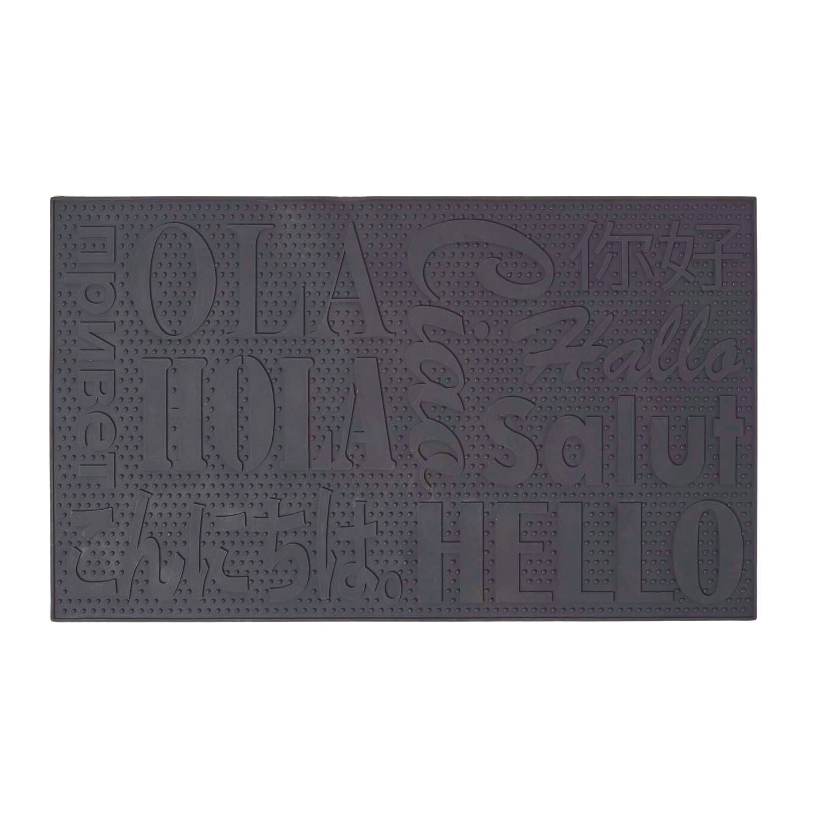 FUSSMATTE Hello, 46/76 cm - Schwarz, Kunststoff (46/76cm) - Homescapes