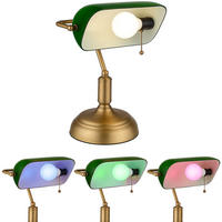 TISCHLEUCHTE Antique Messing Grün - Messingfarben, Glas (26.5/18/36cm) - Globo Lighting