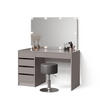 SCHMINKTISCH Imola Cashmere mit LED Beleuchtung und Hocker - Kaschmir, Holzwerkstoff (120/75/55cm) - Livinity®