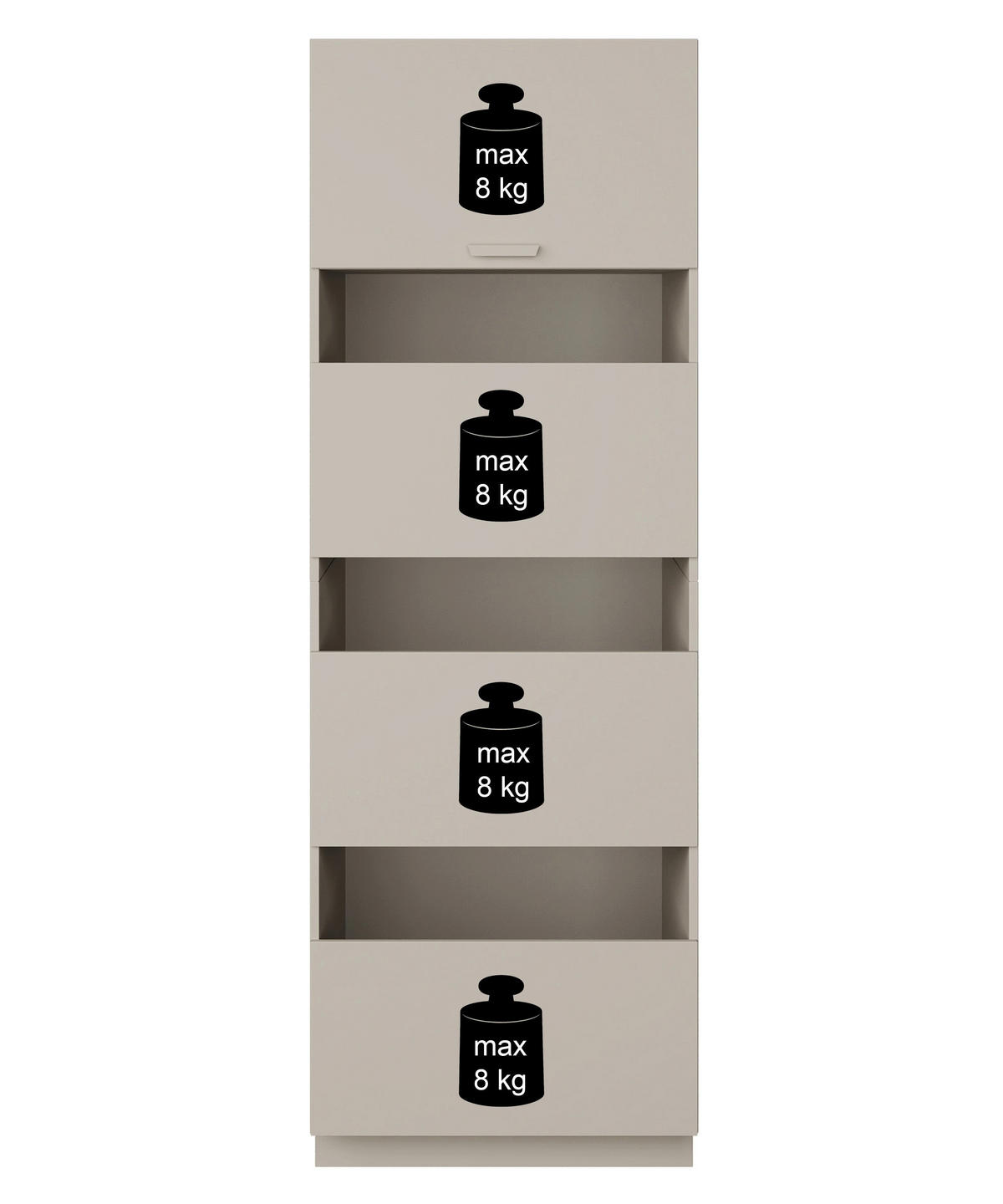 BADEZIMMER-HOCHSCHRANK Holv Kaschmirgrau 68 cm - Taupe, Holzwerkstoff/Metall (67.5/200/66cm) - Selsey