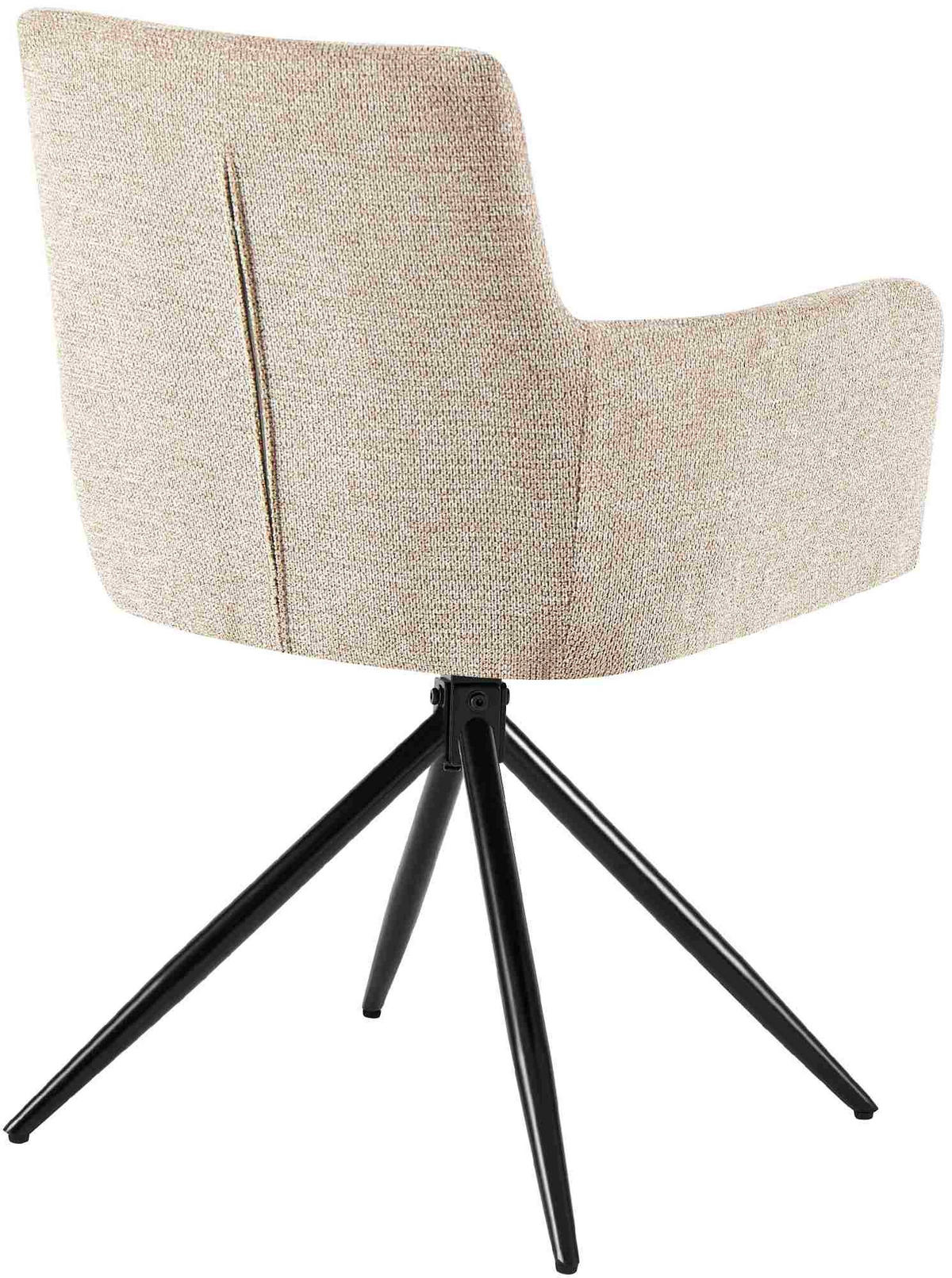 ARMLEHNENSTUHL 2er Set Stoff Hellbraun - Hellbraun/Schwarz, Textil/Metall (59/87/59cm) - CLP