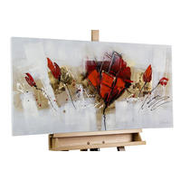 ÖLGEMÄLDE 100/50 cm - Rot, Holz/Textil (100/50cm) - KUNSTLOFT