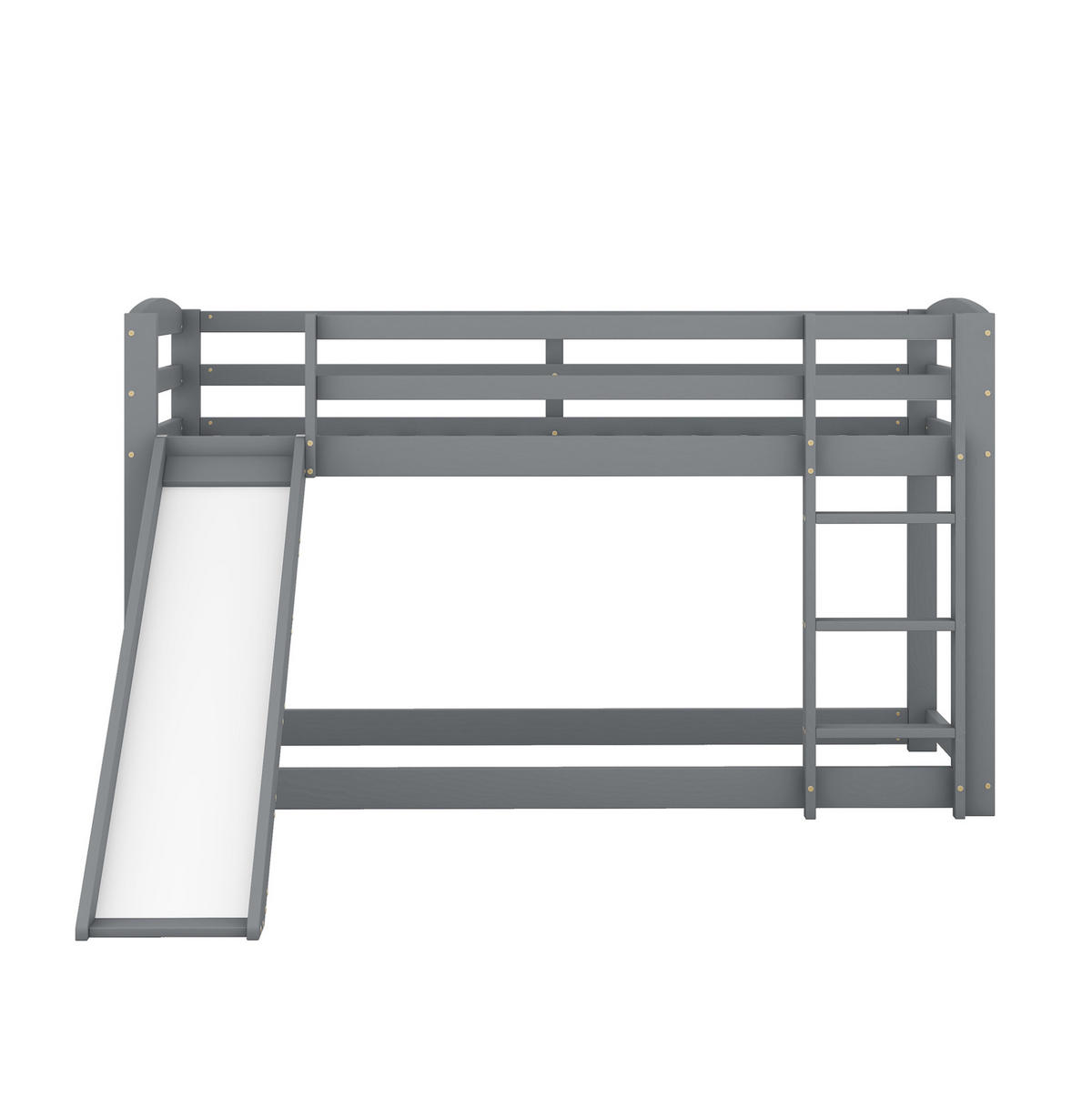 KATNI krevet od borovine 90x200 cm bijela s toboganom i izmjenjivim ljestvama, štedi prostor - bijela, drvni materijal (90/200cm) - Modfu