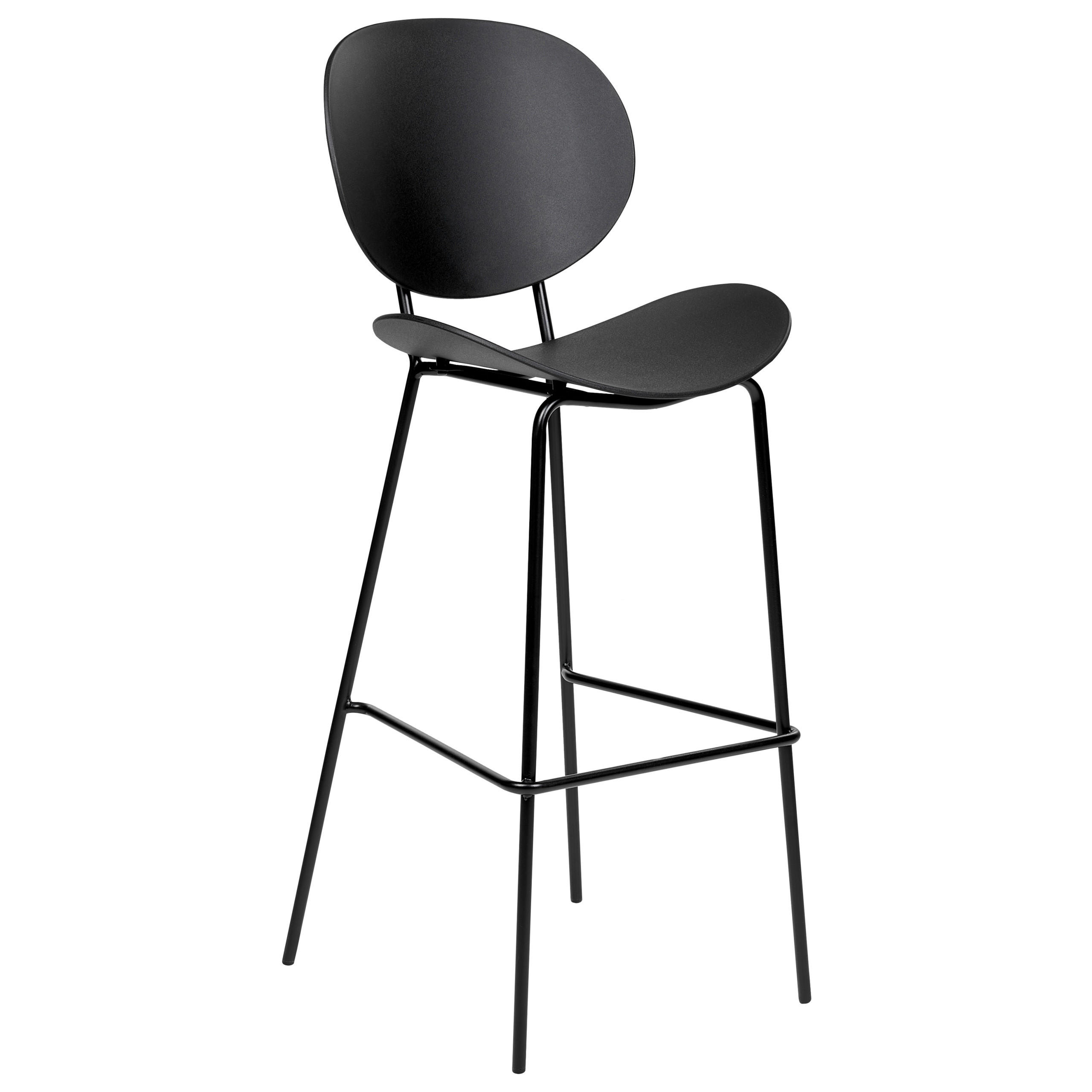 BARSTUHL 2er-Set Kunststoff schwarz Shonto - Schwarz, Kunststoff (52/116/48cm) - Beliani
