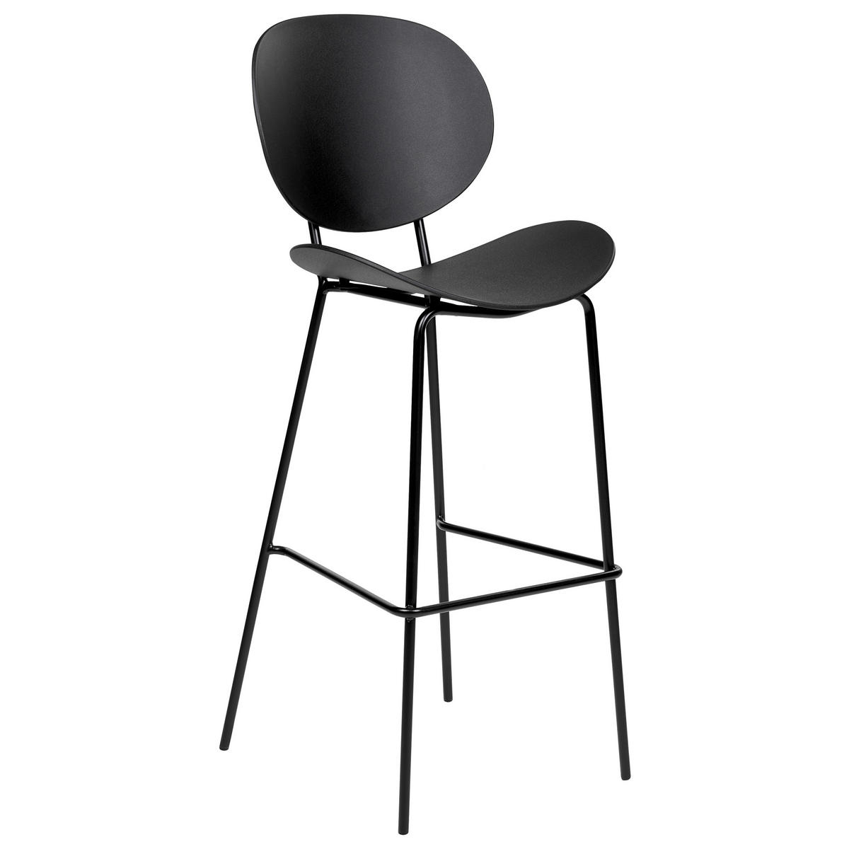BARSTUHL 2er-Set Kunststoff schwarz Shonto - Schwarz, Kunststoff (52/116/48cm) - Beliani