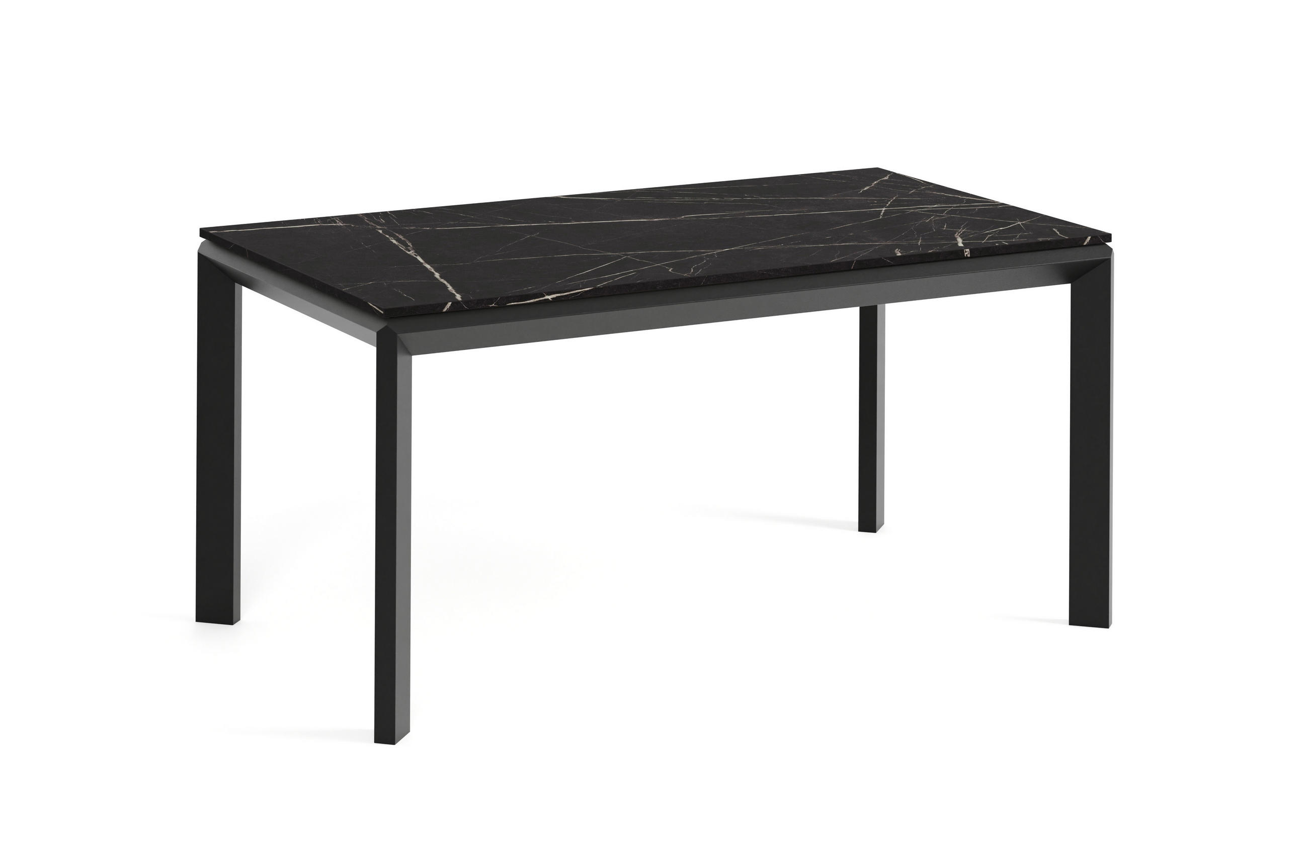 Meblini Esstisch Graphit, Schwarz 160x76x90 cm