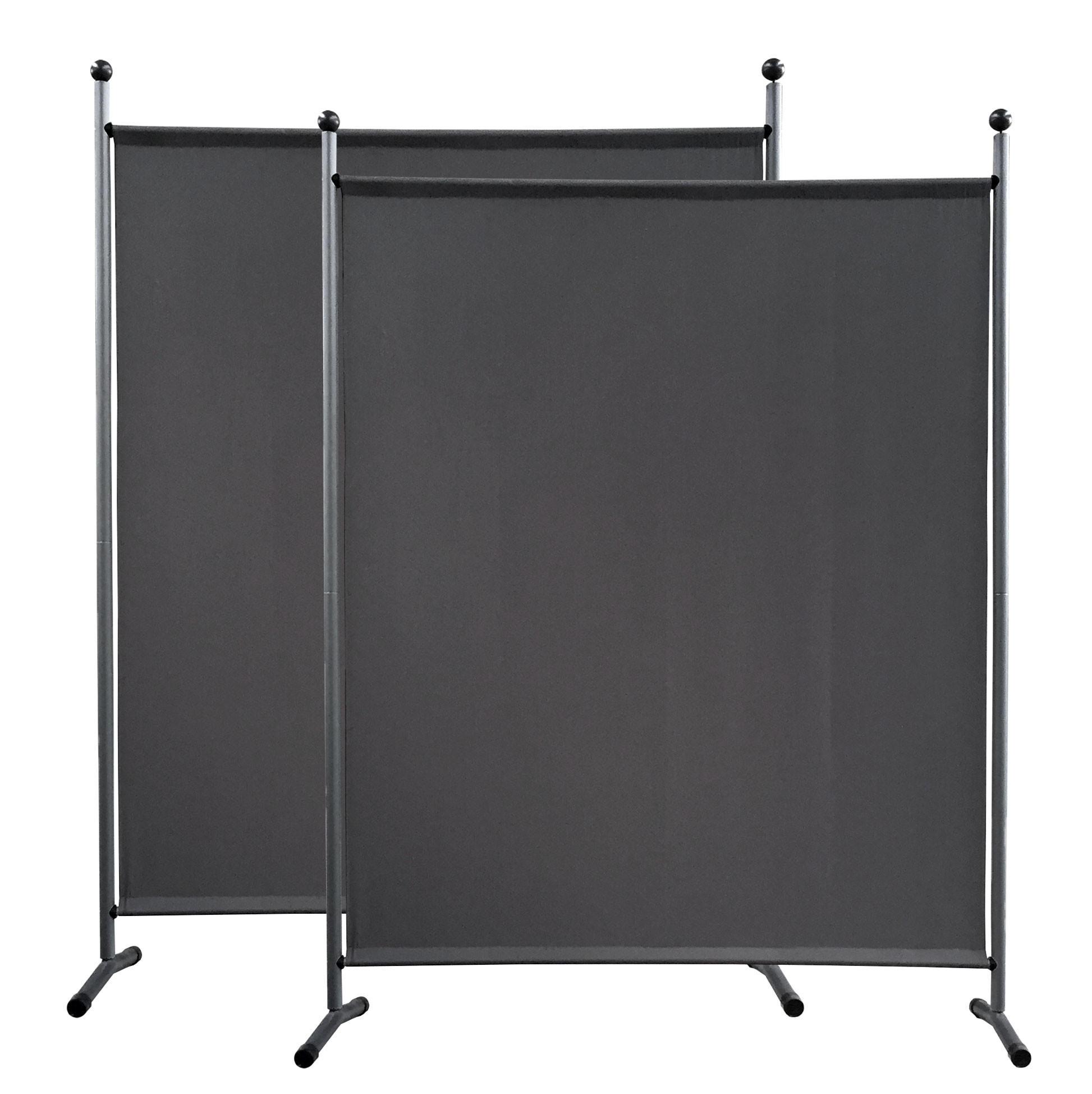 PARAVENT 2 Stück 1-tlg. 150x190 cm Grau - Grau, Metall (150/190cm) - QUICK STAR