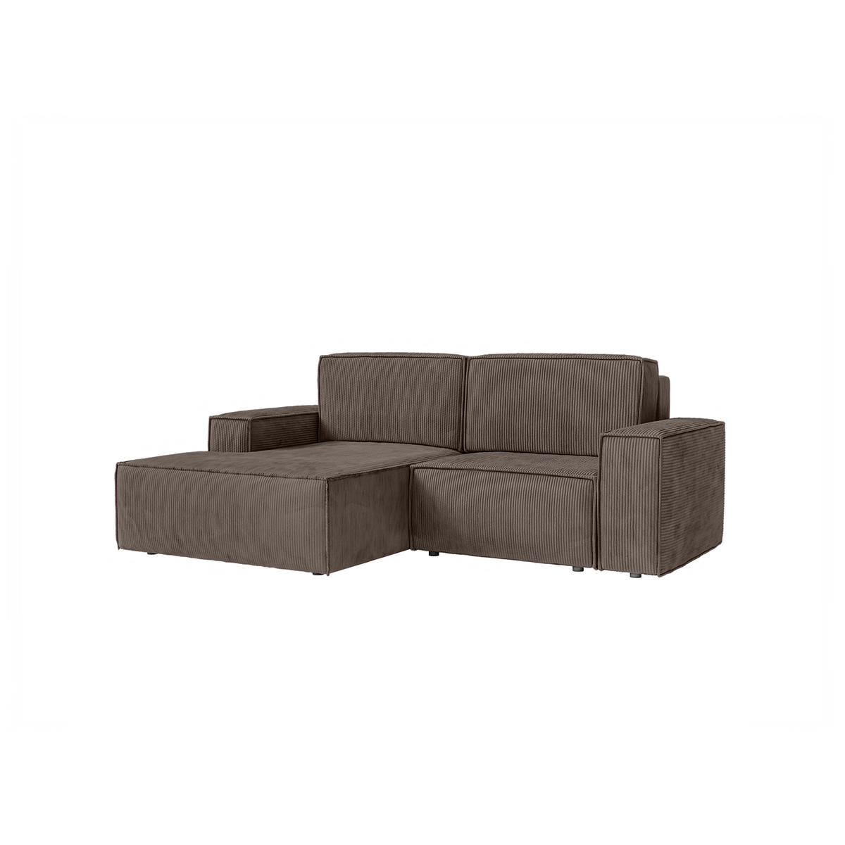ECKSOFA KOKKO MINI mit Schlaffunktion, Dunkelbraun - Dunkelbraun, Textil (240/167cm) - Fedve