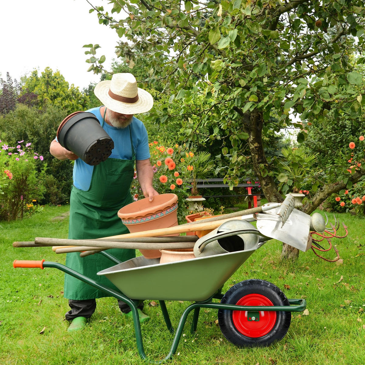SCHUBKARRENRAD - Rot, Metall (39/39/9.5cm) - ECD-Germany
