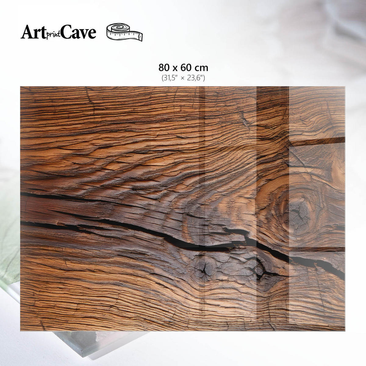 GLASPLATTE 80x60 cm – Holzstruktur - Rot, Glas (0.4/80/60cm) - ArtPrintCave