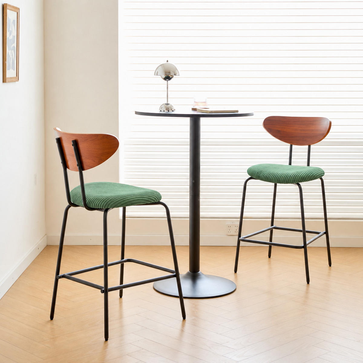 BARHOCKER 2er-Set Stoff Grün - Grün, Textil (50/94/59cm) - Nordlys