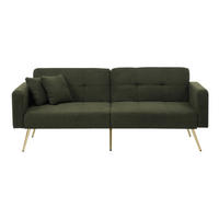 ROZKLADACIA pohovka, 175/64/72 cm, sherpa látka starozelená, s nastaviteľným operadlom - zelená, plast (175/72/64cm) - BEAOK