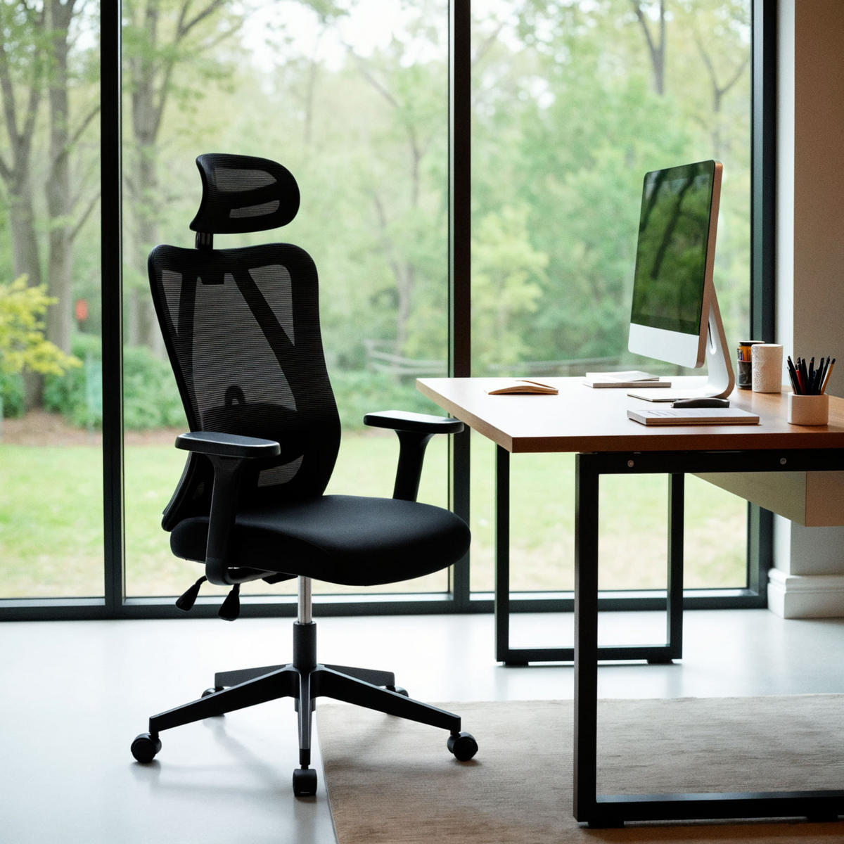 CHEFSESSEL Stoff Schwarz - Schwarz, Kunststoff/Textil (66/113/59cm) - CLP