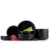 TAFELSERVICE VICTO 6 Personen 18-tlg Schwarz, Matte - Schwarz, Keramik (27/2/27cm) - KONSIMO®