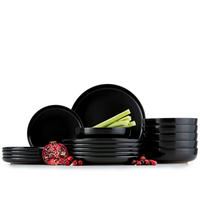 TAFELSERVICE VICTO 6 Personen 18-tlg Schwarz, Matte - Schwarz, Keramik (27/2/27cm) - KONSIMO®