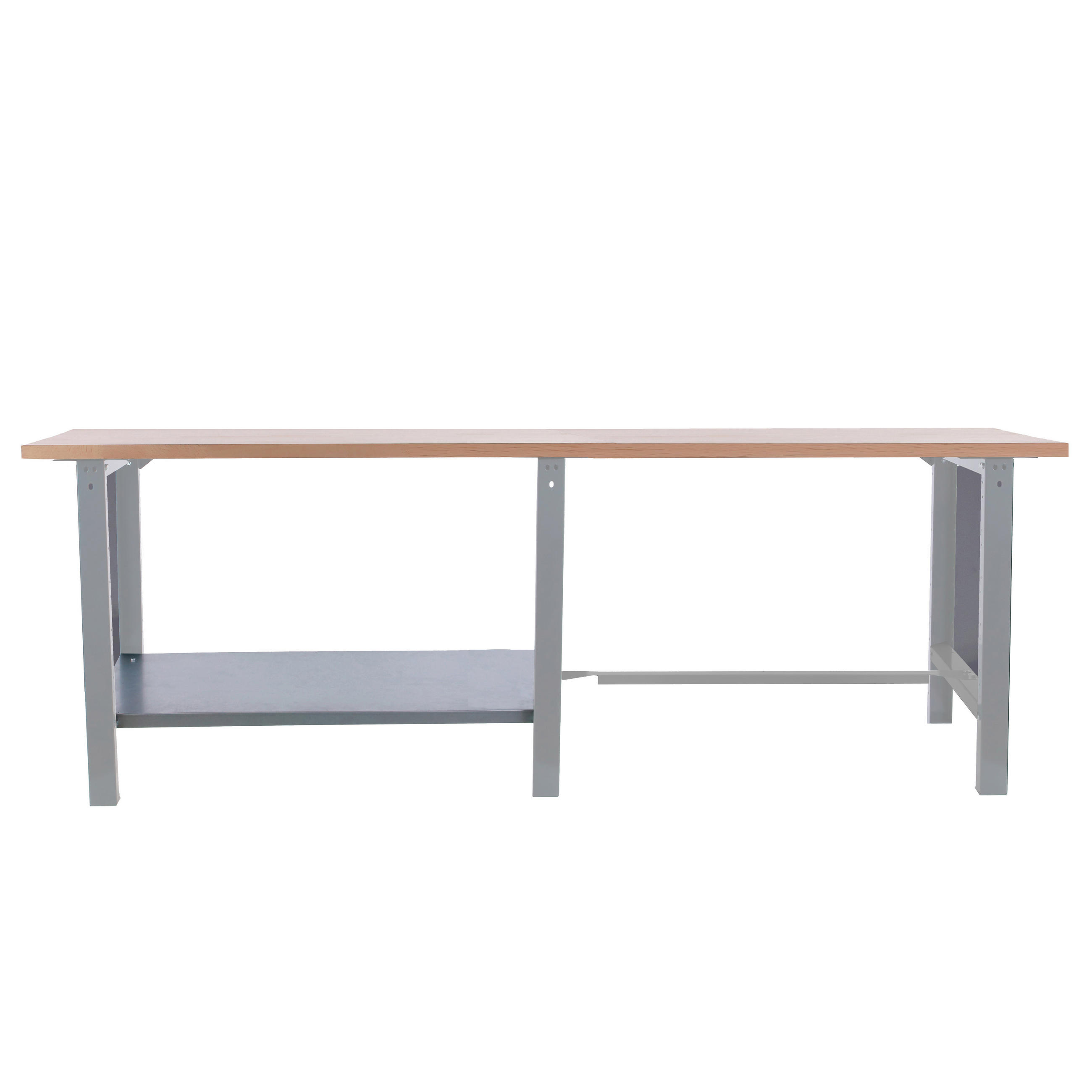 WERKBANK Buffalo Wood HxBxT 86,5 x 260 x 75 cm Traglast 1000 kg Grau - Grau, Metall (260/86.5/75cm) - PROREGAL