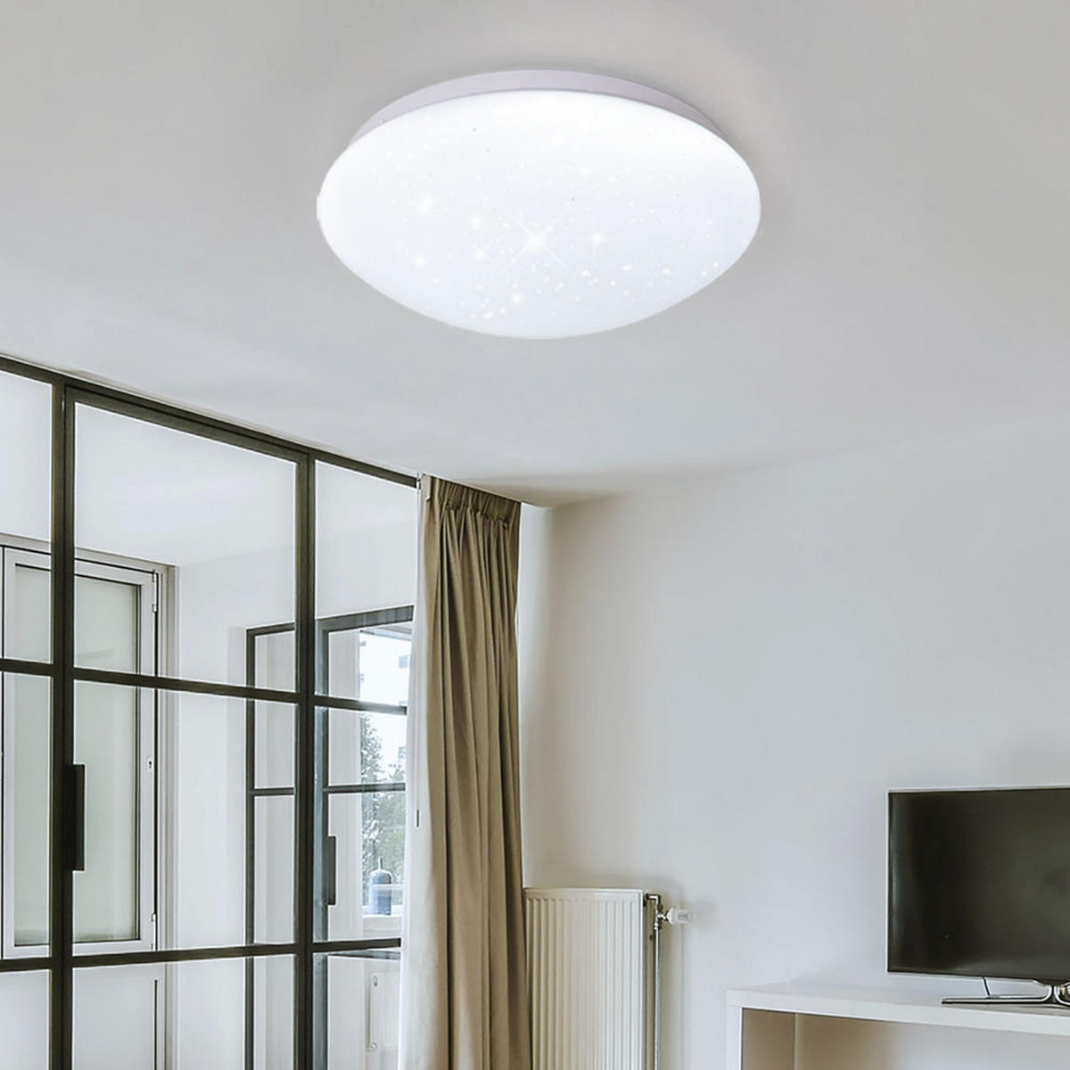 LED DECKENLEUCHTE Weiß Sternenhimmel Effekt - Weiß, Metall (29/9.2/9.5cm)