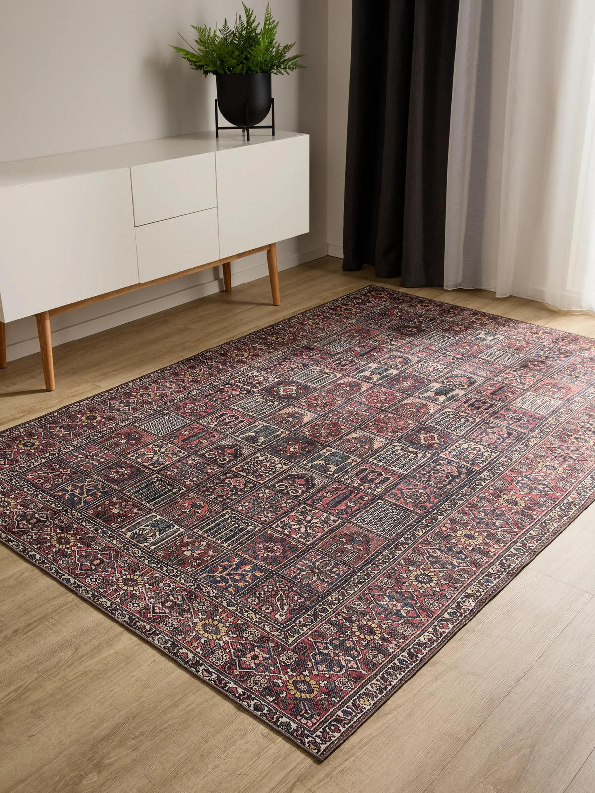 VINTAGE-TEPPICH George waschbar 120x170 cm - Rot/Multicolor, Kunststoff (120/170cm) - benuta