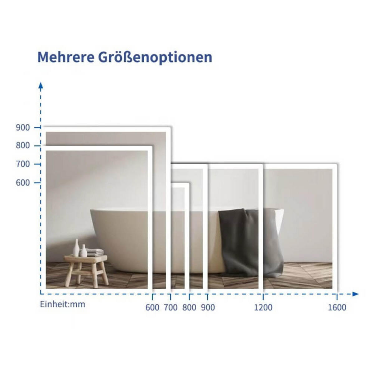 LED-SPIEGEL NOLA - 160 x 70 cm - Weiß, Glas (160/70/1cm) - Home Deluxe