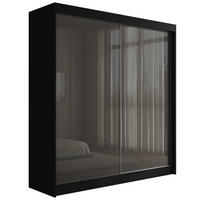 KLEIDERSCHRANK PEKA - 200 cm - Schwarz|Grau - Schwarz/Grau, Holzwerkstoff (200/215/61cm) - ALTDECOR