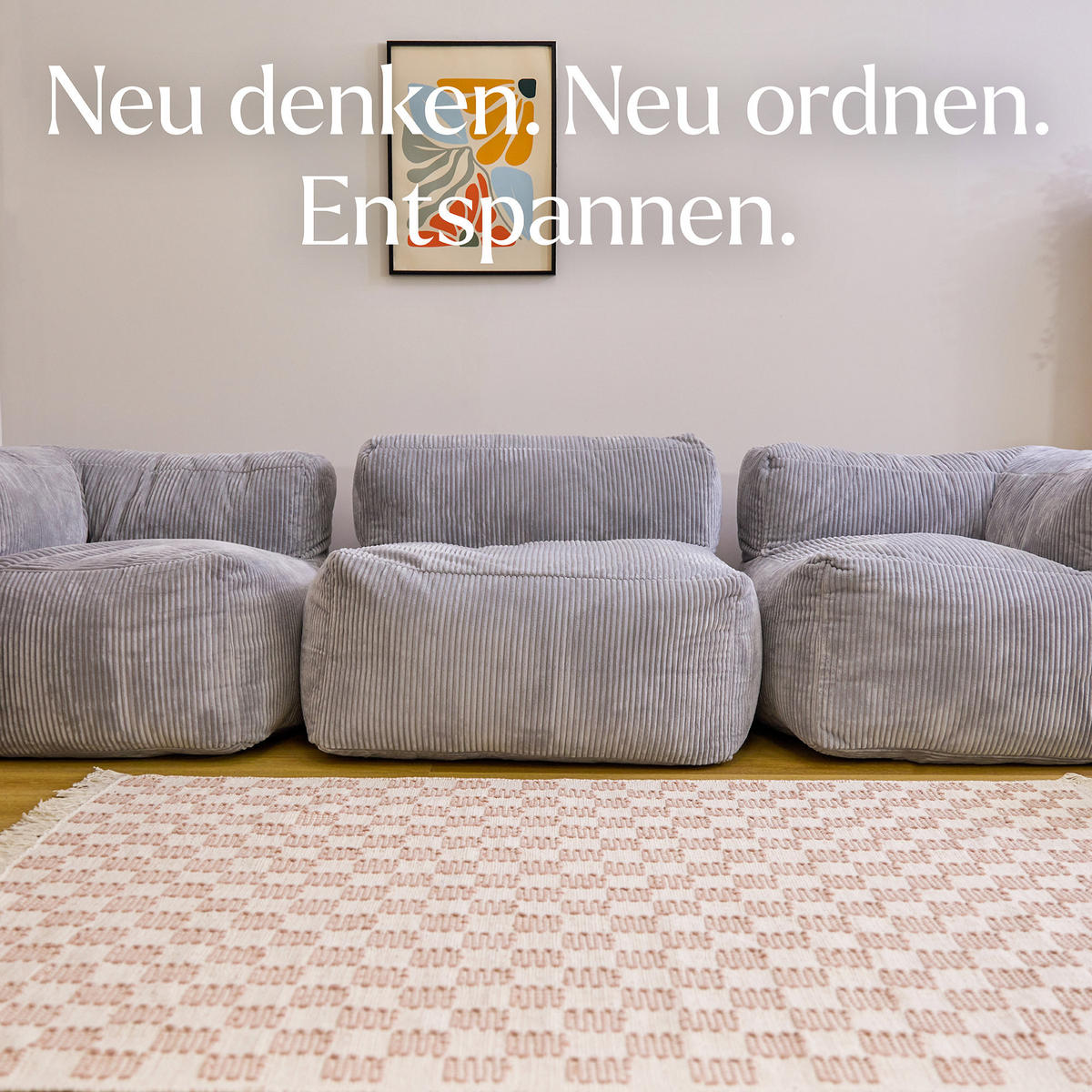 SITZSACK-SOFA 3-tlg. ZEN: 2 Ecksessel, Sessel - Grau, Textil (500/68/100cm) - icon