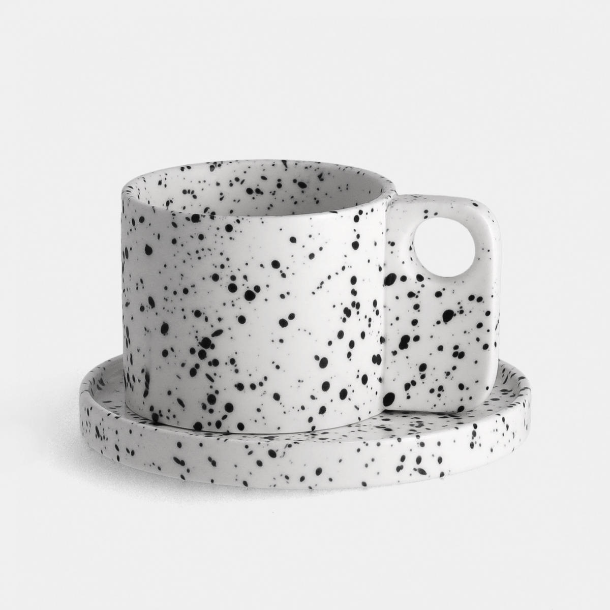 TASSE MIT UNTERTASSE Akamira - Weiß, Stein (0.29L) - home&you