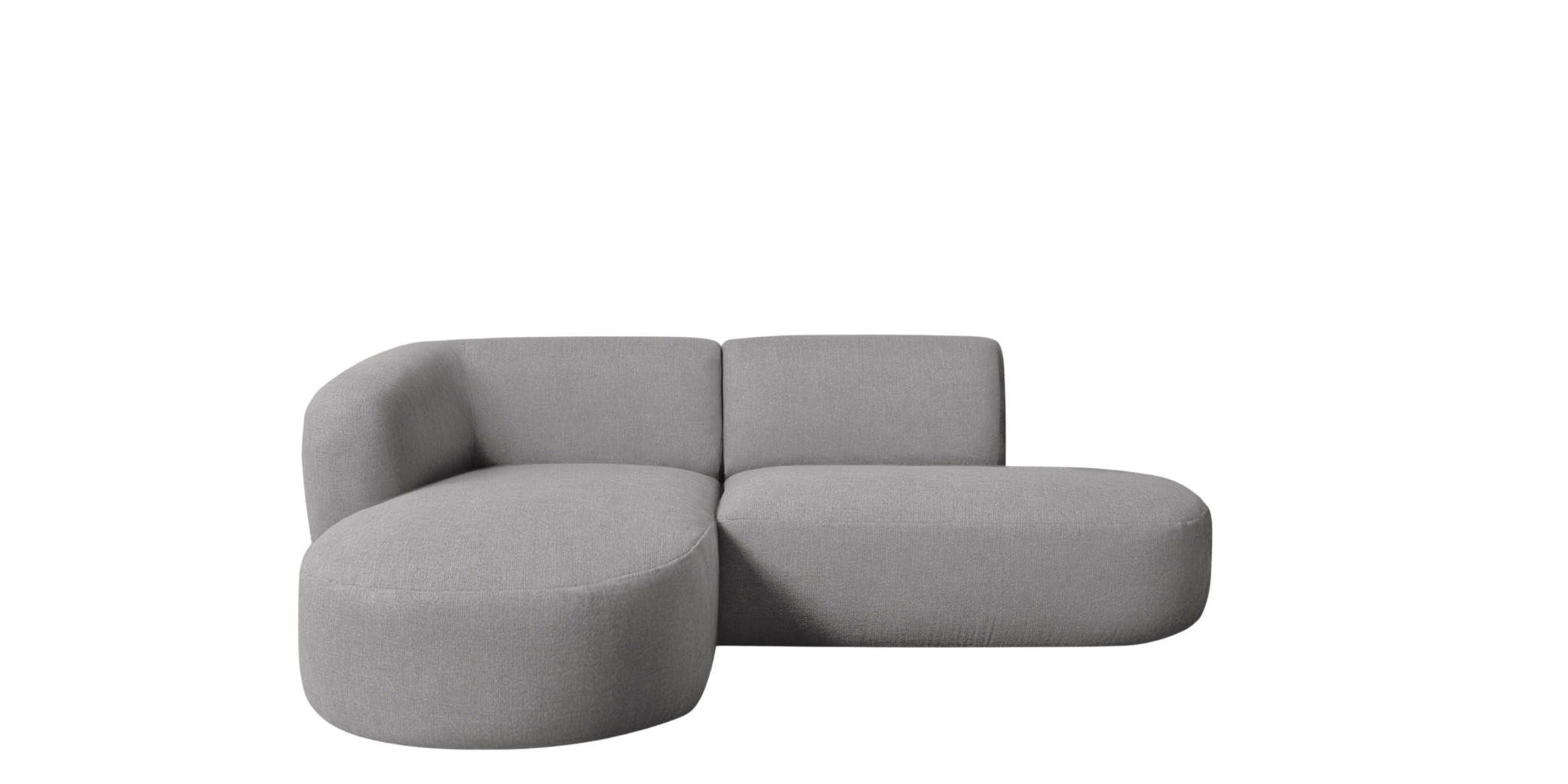 ECKSOFA L-Form Luna, stoff Lins, Grau, Links - Grau, Holz (242/188cm) - Kaiser Möbel