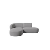 ECKSOFA L-Form Luna, stoff Lins, Grau, Links - Grau, Holz (242/188cm) - Kaiser Möbel