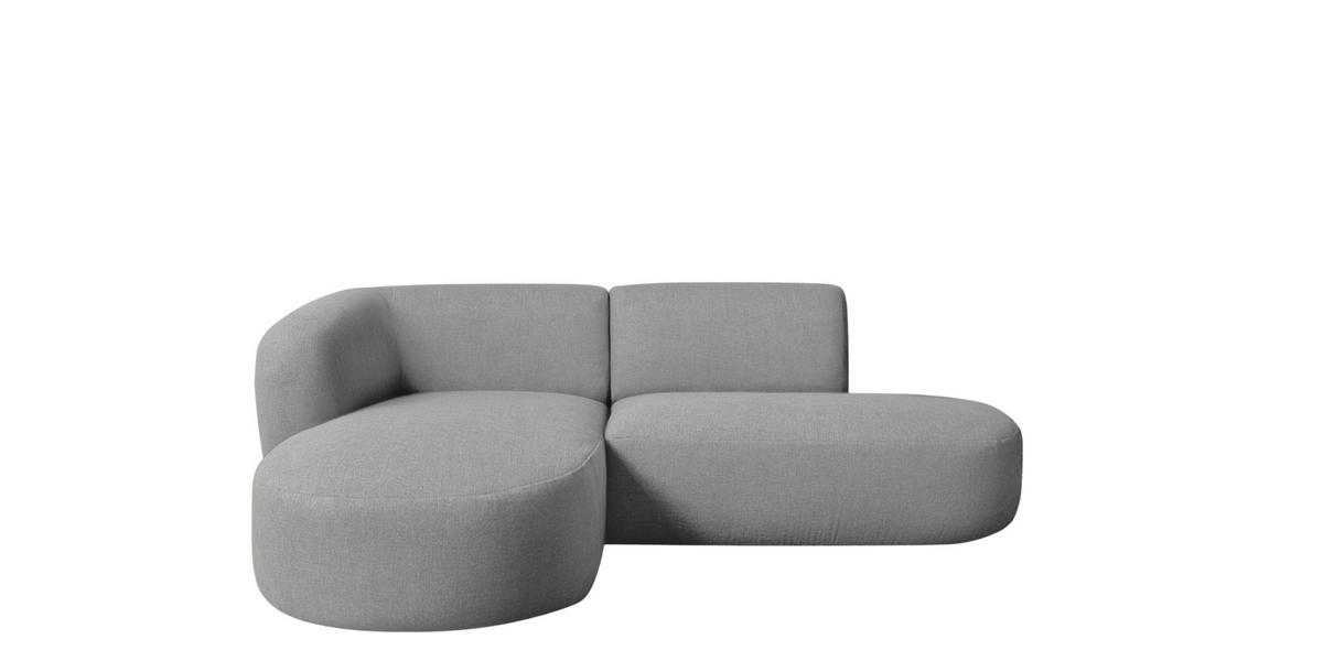 ECKSOFA L-Form Luna, stoff Lins, Grau, Links - Grau, Holz (242/188cm) - Kaiser Möbel
