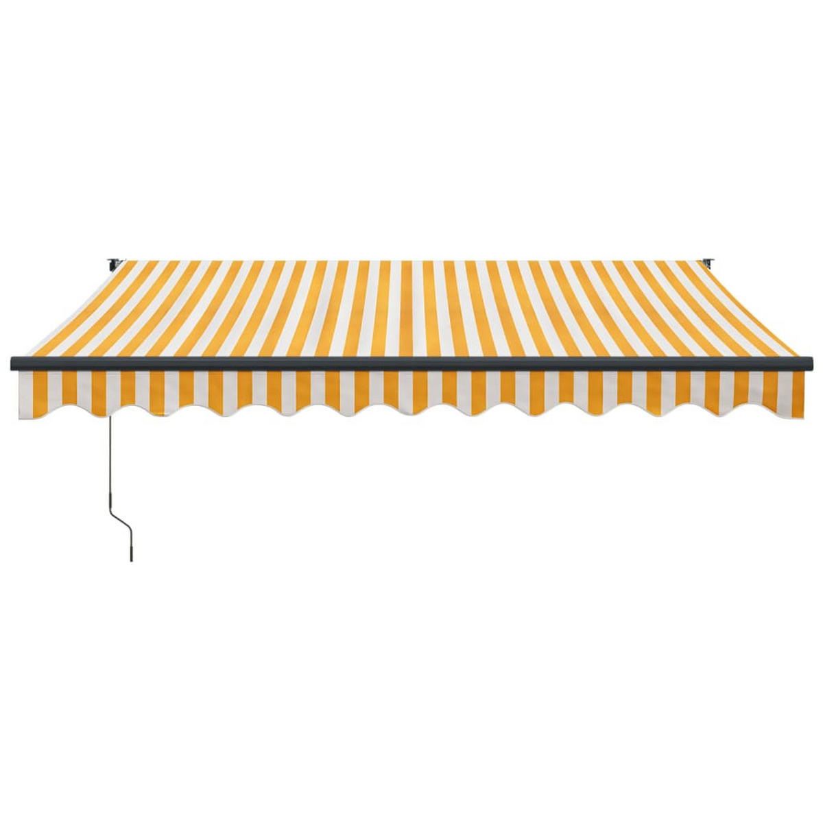 ELEKTRISCHE Markise mit Kurbel Gelb und Weiß 3x2,5 - Gelb/Weiß, Textil (300/250/300cm) - furnicato