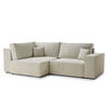 ECKSOFA MIT SCHLAFFUNKTION Tonga Creme Chenille-Stoff - Creme/Schwarz, Holz/Holzwerkstoff (105/225cm) - Maison de Reve
