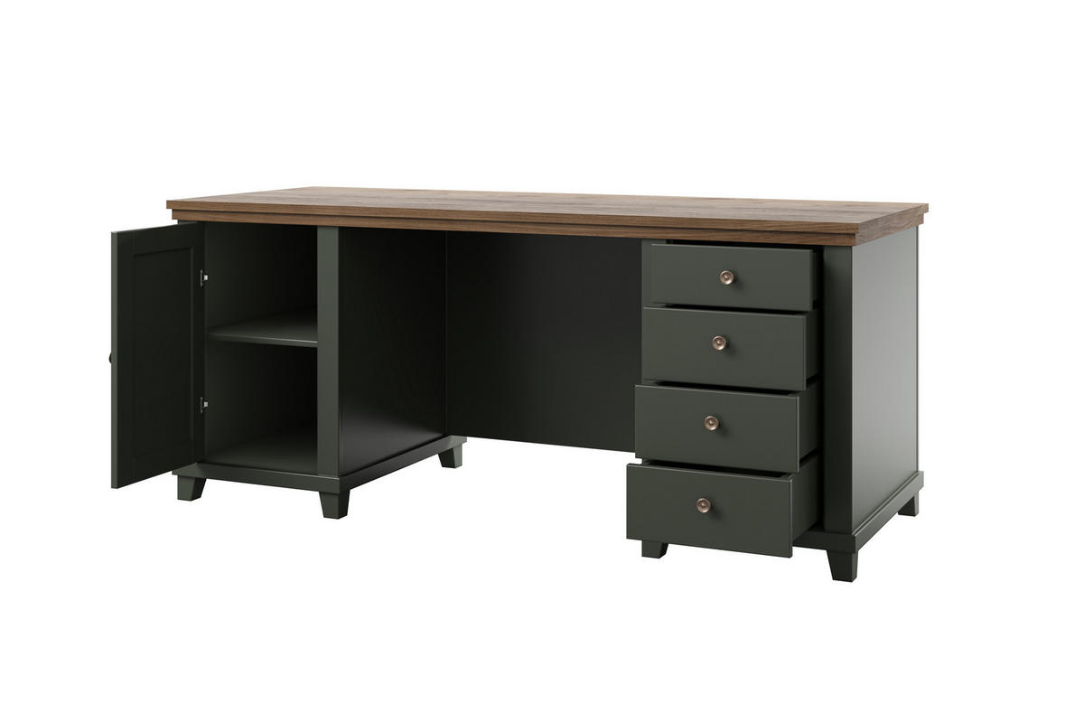 SCHREIBTISCH EVOLETTA 180x70x77 cm Bürotisch Computertisch, Hellgrün - Hellgrün, Holzwerkstoff (70/180/77cm) - MASSENO