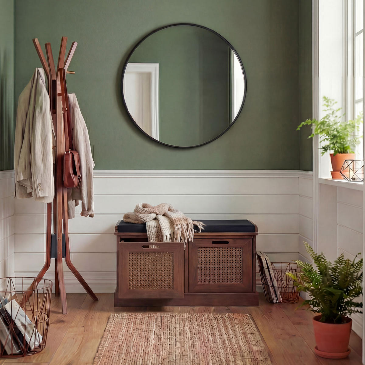 SITZBANK AUFBEWAHRUNGSBOXEN Schwarz - Schwarz, Holz (75/47/40cm) - MCW