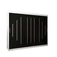 SCHWEBETÜRENSCHRANK 200/250/62 3-türig - Silberfarben/Schwarz, Holz/Kunststoff (250/200/62cm) - Abiks Möbel