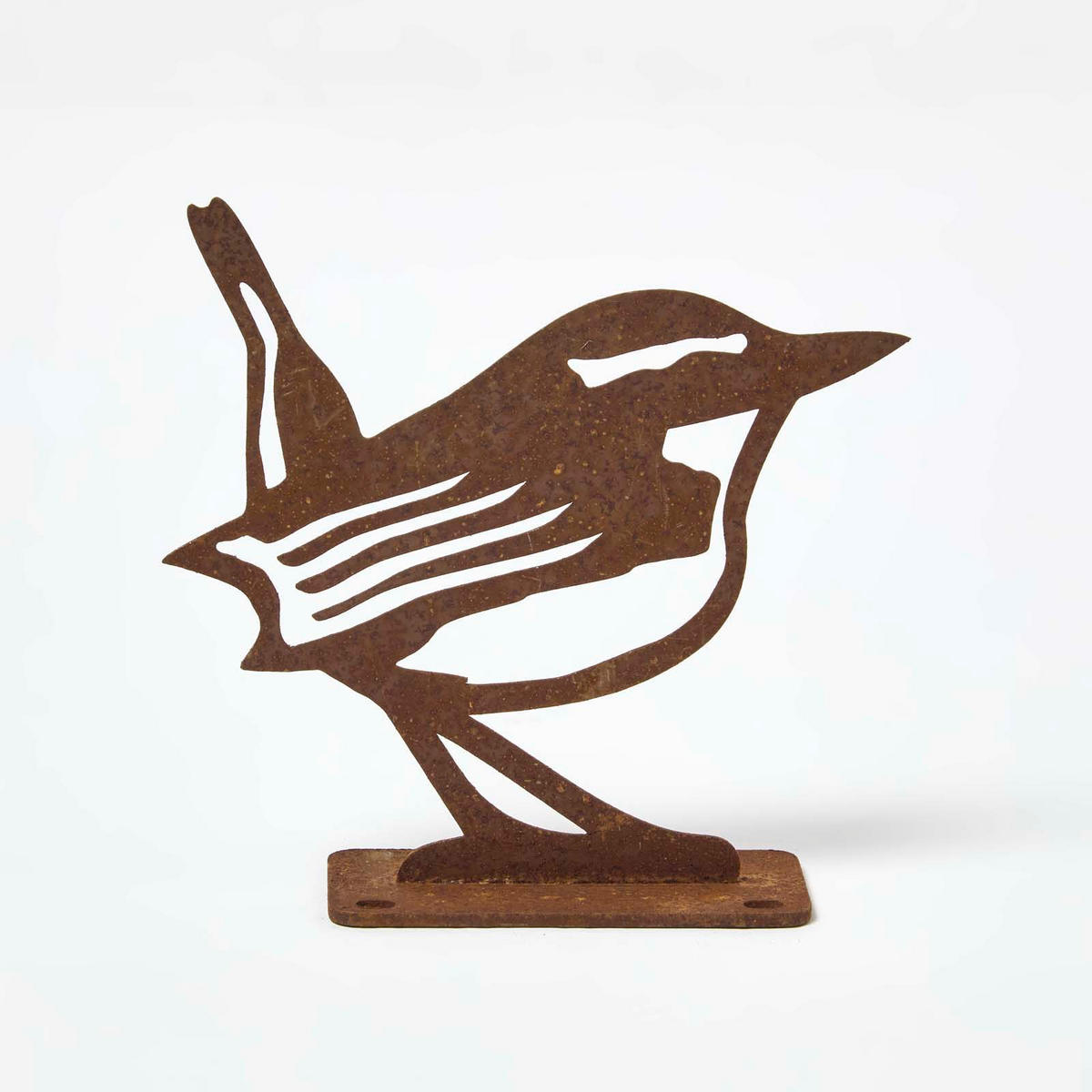 GARTENDEKO aus Rost – Vogelfigur Zaunkönig für Mauern & Zäune - Rostfarben, Metall (10/10.7/3.4cm) - Homescapes