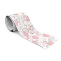TAPETENBORDÜRE selbstklebend HEXAGON Mosaik Abstraktion Für Schlafzimmer - Beige/Weiß, Papier (10/300/300cm) - Muralo