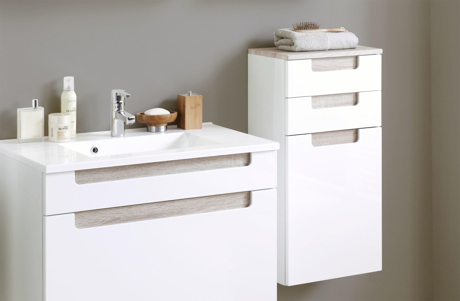 Kúpeľňová séria Siena 2, kúpeľňový nábytok biely umývadlová skrinka vysoká skrinka moderný dizajn