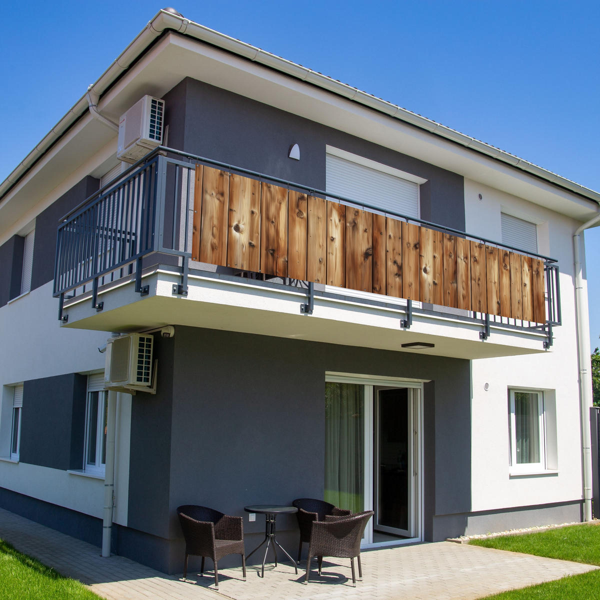 BALKON-SICHTSCHUTZ Holz - Regale - Braun - Buchefarben, Kunststoff (500/110cm) - MuchoWow