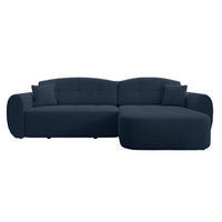 ECKSOFA Avessio Dunkelblau - Schwarz/Dunkelblau, Holz/Kunststoff (282/170cm) - Graingold