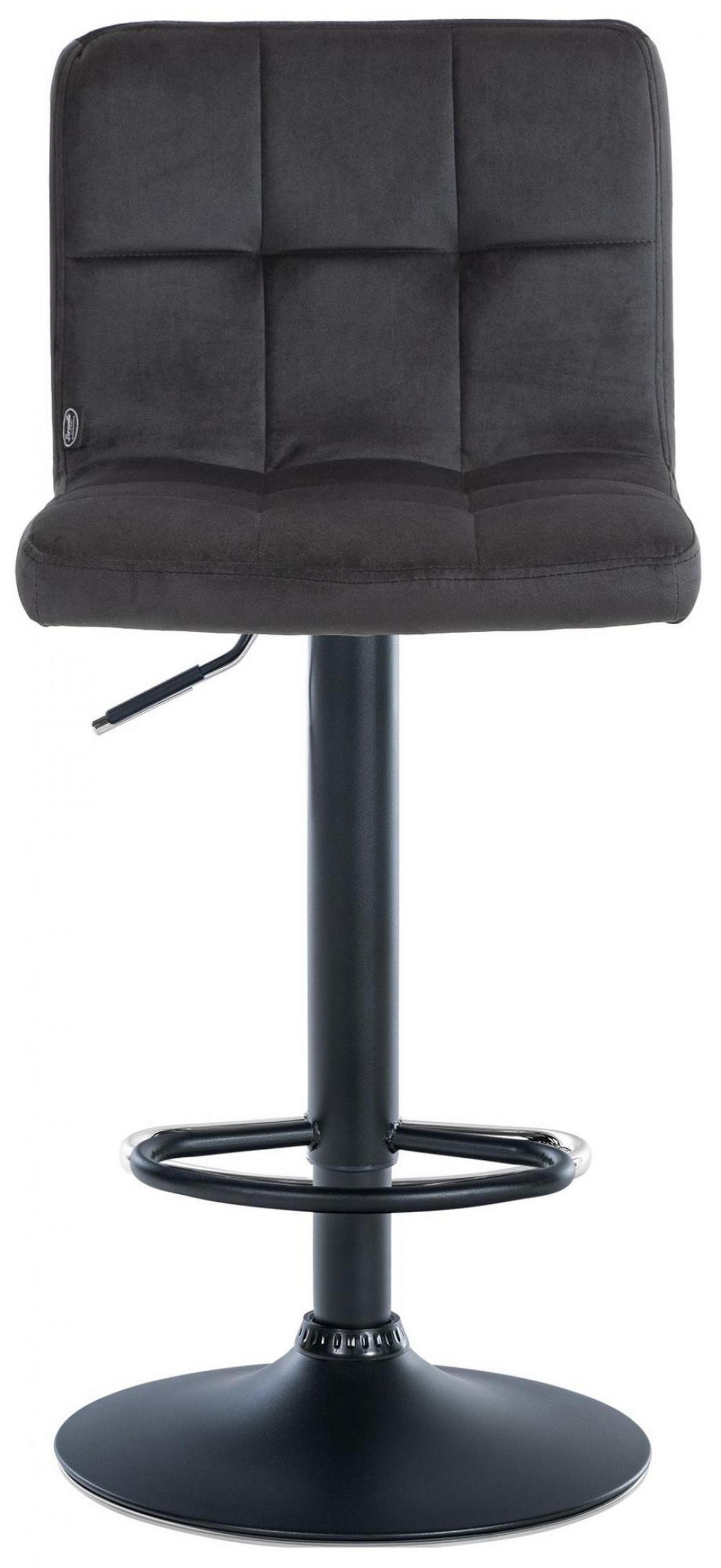 BARHOCKER Samt schwarz - Schwarz, Textil/Metall (46/94/47cm) - CLP
