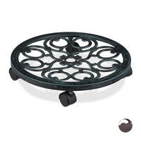 PFLANZENROLLER - Schwarz, Kunststoff/Metall (38/7.5/38cm) - Relaxdays