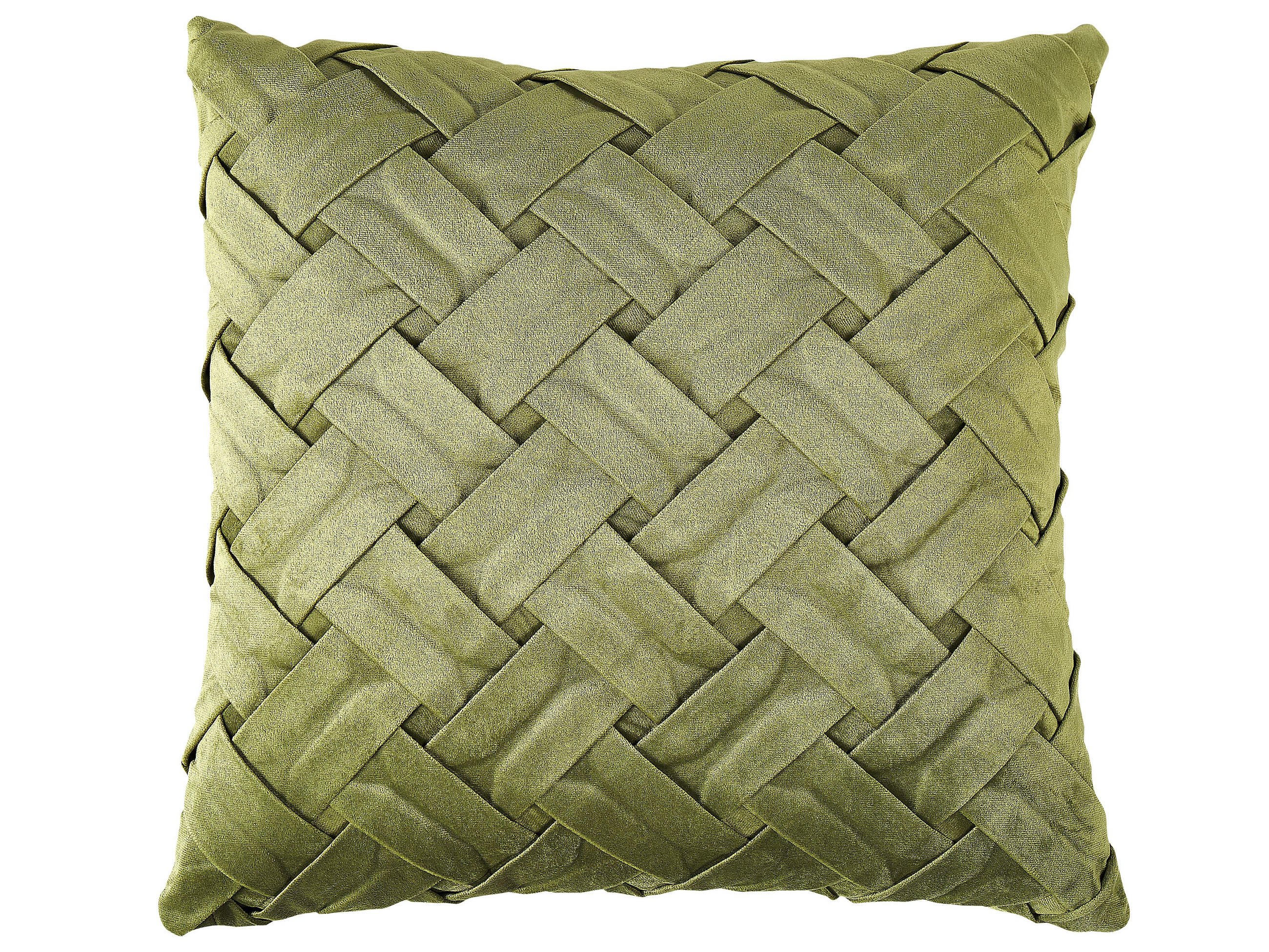 DEKOKISSEN 2er-Set Olivgrün 43/43 cm Narcissus - Olivgrün, Textil (43/43cm) - Beliani