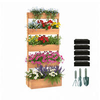 VERTIKALBEET - Braun, Holz/Textil (80/180/48cm) - Relaxdays