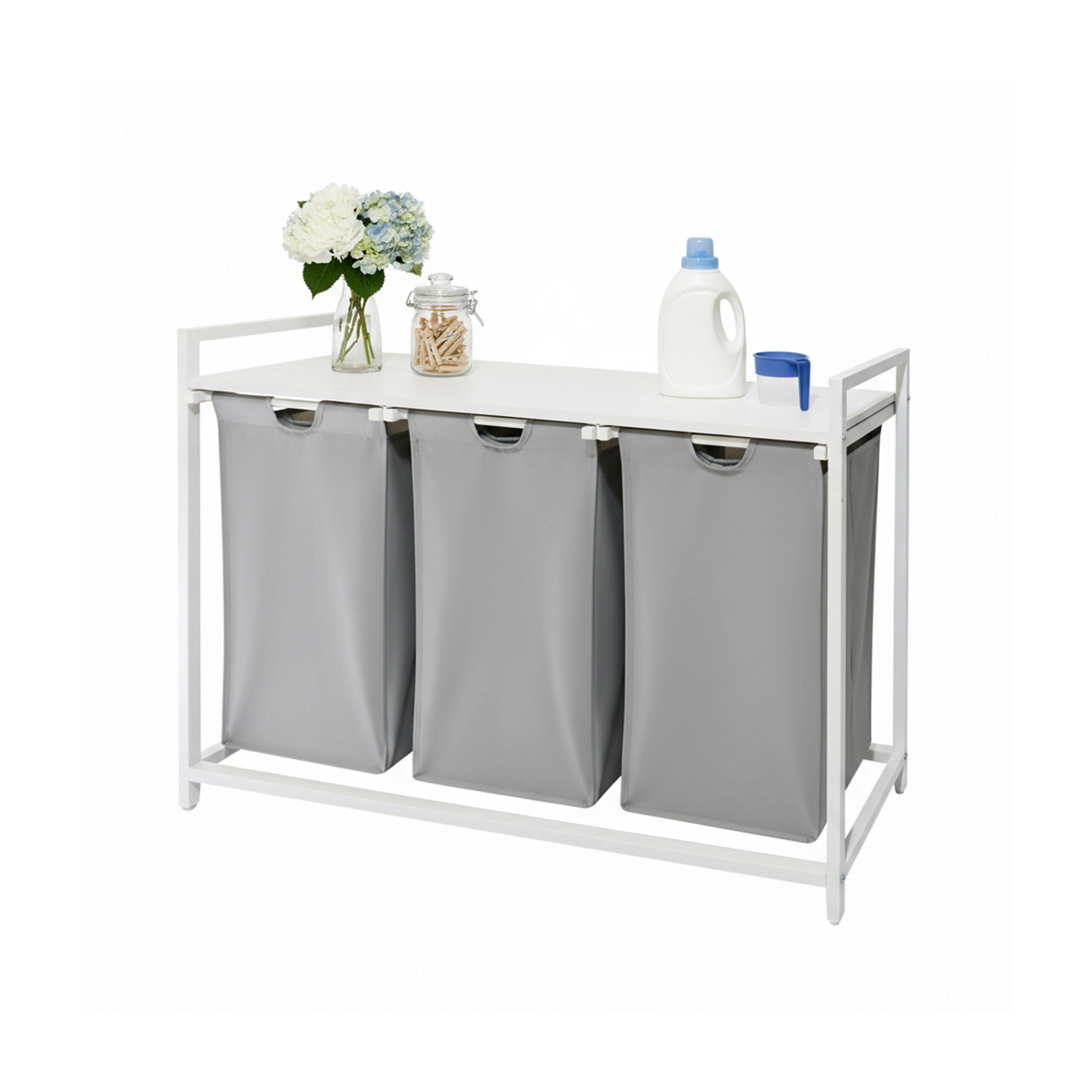 WÄSCHESAMMLER - Multicolor, Holzwerkstoff/Textil (109.5/73.5/33cm) - Relaxdays