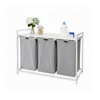 WÄSCHESAMMLER - Multicolor, Holzwerkstoff/Textil (109.5/73.5/33cm) - Relaxdays